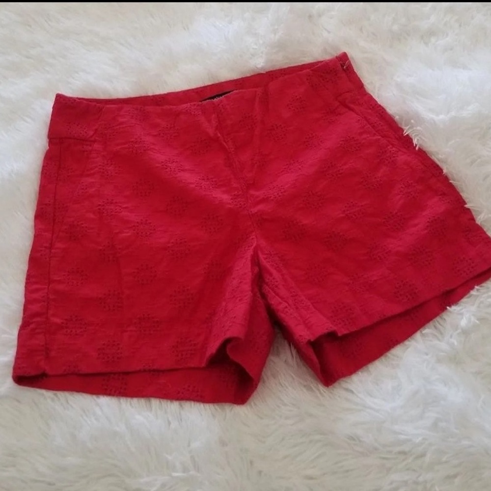 Red Women's Eyelet Shorts